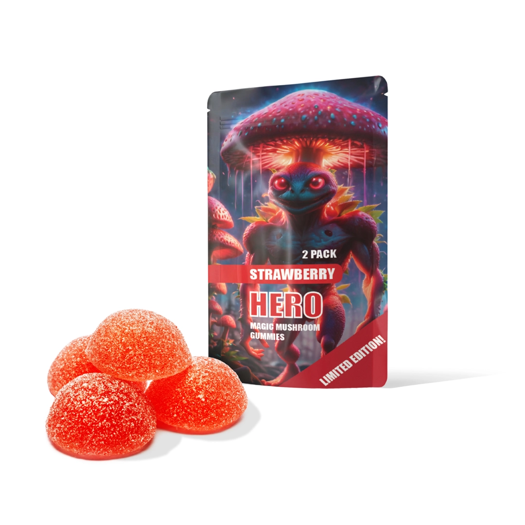 Ltd Edition Muscimol Gummies (10mg) 1 strawberry muscimol EDIT.webp